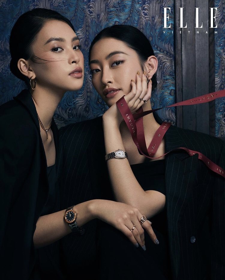 Hai nàng hậu thu hút mọi ánh nhìn bởi thần thái gương mặt sắc sảo. (Ảnh: Instagram _luongthuylinh_)