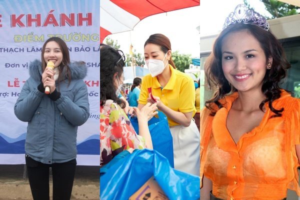 Thời trang đi từ thiện của nàng hậu Việt luôn nhận được sự quan tâm từ công chúng. (Ảnh: FB Nguyễn Thúc Thùy Tiên + FB Nguyễn Trần Khánh Vân + 24h)