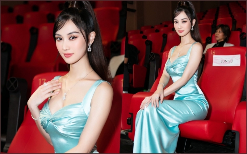 Jun Vũ dù trong tư thế ngồi vẫn không hề có chút khuyết điểm, vòng 2 thon gọn càng khiến cô trở nên xinh đẹp hơn. (Ảnh: Instagram junvu95)