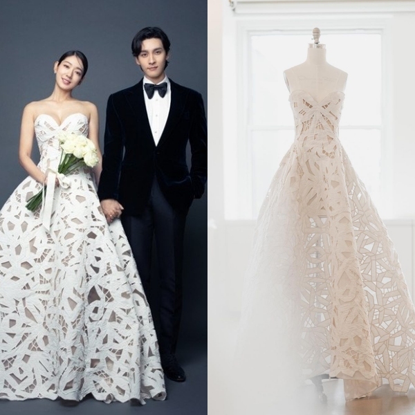 Chiếc váy cưới được tạo nên một cách cầu kì, tỉ mỉ đến từng chi tiết nhỏ. (Ảnh: Instagram oscardelarenta)