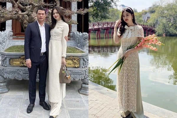 Á hậu Thanh Tú phối phụ kiện hàng hiệu khi diện áo dài càng làm tăng vẻ nổi bật cho tổng thể. (Ảnh: Instagram tttu.ngo)