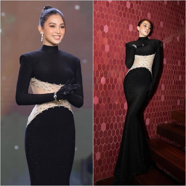 Bộ cánh này cũng từng được Hoa hậu Việt Nam 2018 Trần Tiểu Vy diện khi xuất hiện tại một sự kiện trước đó. (Ảnh: FB Trần Tiểu Vy)